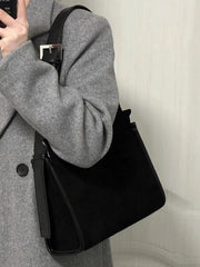 Matte Leather Business Shoulder Bags Vintage Ladies Messenger Bag
