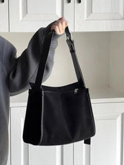 Matte Leather Business Shoulder Bags Vintage Ladies Messenger Bag