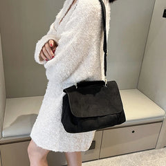 Matte PU Leather Flap Shoulder Messenger Bags For Women Large Capacity Crossbody