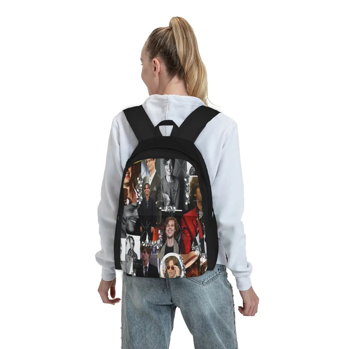 M.G. Gubler Collage Backpack, Zipper School Bag