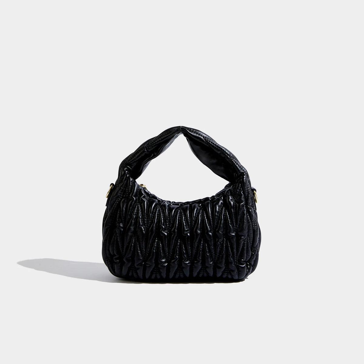 Maxdutti Pleated Texture Handbag Solid Casual Messenger Bag