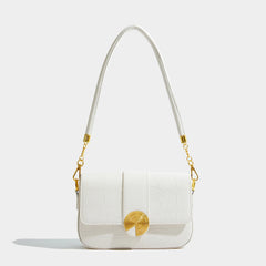 Maxdutti Messenger Bag French Style Office Lady Chain Buckle Leather Armpit