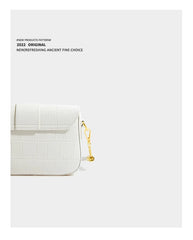 Maxdutti Messenger Bag French Style Office Lady Chain Buckle Leather Armpit
