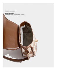 Maxdutti Ins Blogger Retro Casual Saddle Bag Women Single Shoulder Leather