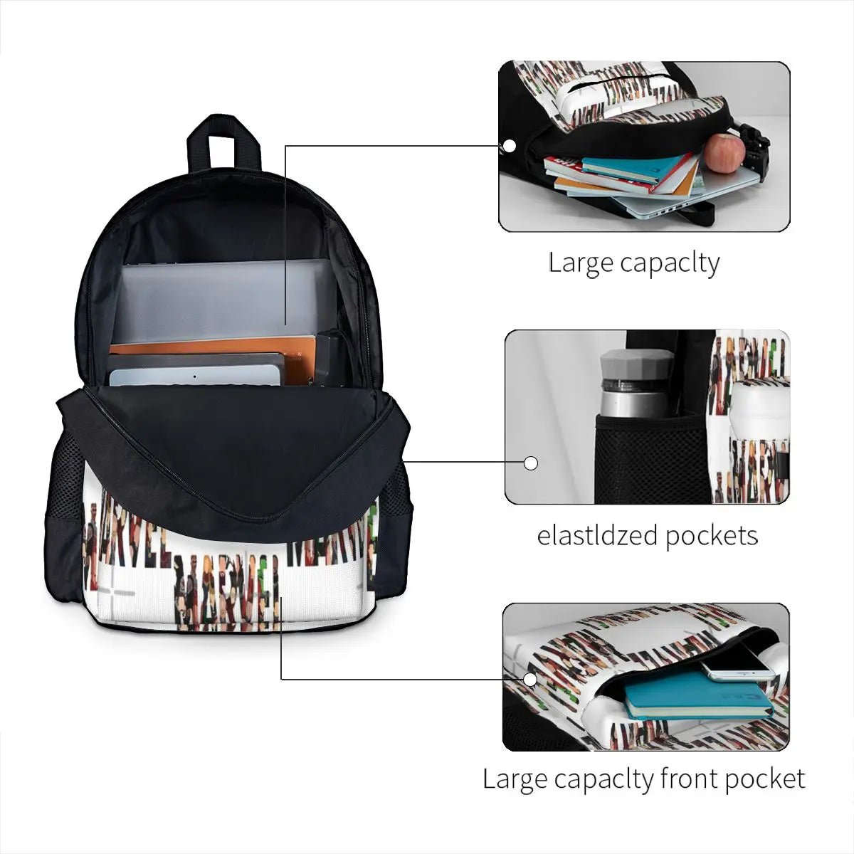 Marvel Characters Backpacks Men's Bags For Women Anime Handbag