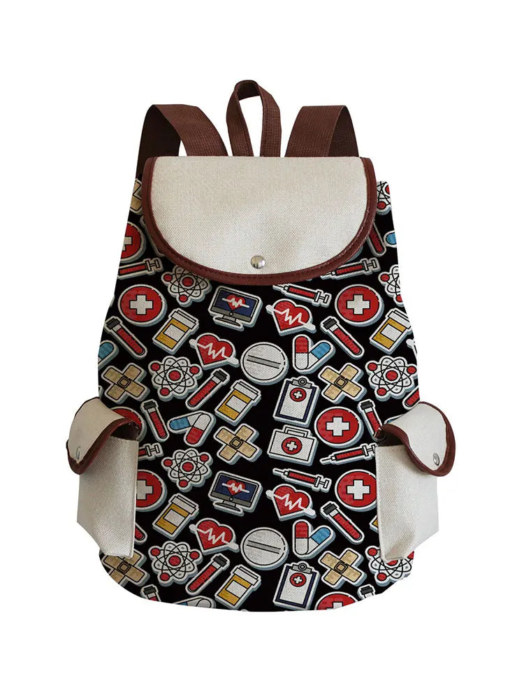 Medical Equipment Pattern Women's Shoulder Bags Big Outdoors Travel Backpack