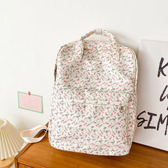 Nylon Women Backpacks Casual Lightweight Daypack Anti-Theft Bookbag with Floral