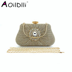 Meloke Sequined Scrub Clutch Evening Bag Wedding Purse Handbag