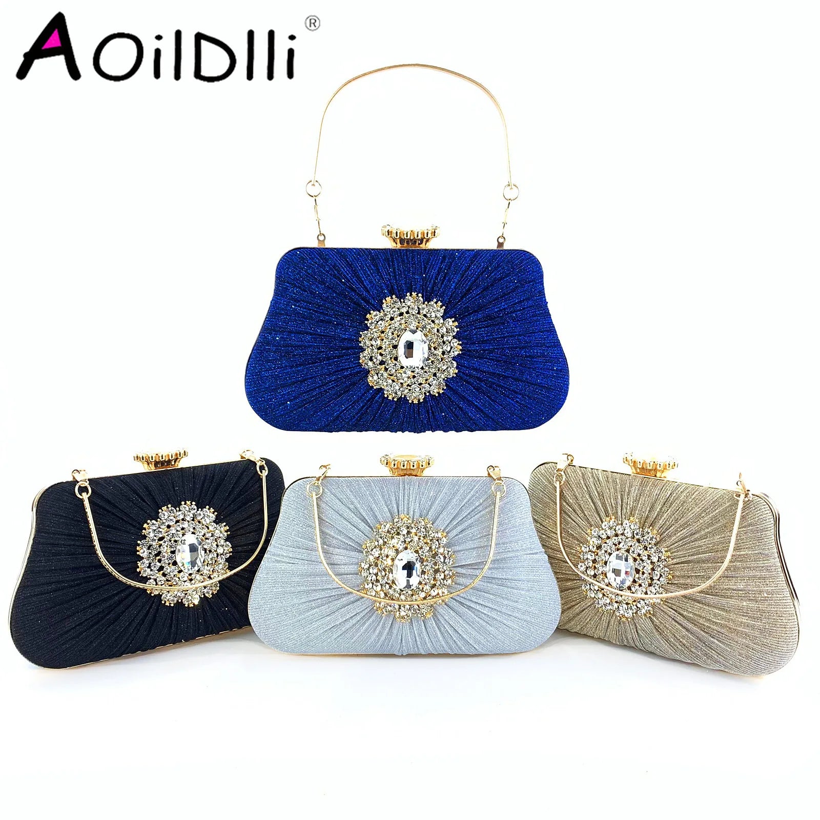 Meloke Sequined Scrub Clutch Evening Bag Wedding Purse Handbag