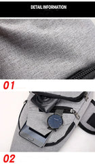 Men Anti Theft Chest Bag Shoulder Bags USB Charging Crossbody Bag