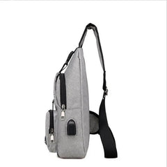 Men Anti Theft Chest Bag Shoulder Bags USB Charging Crossbody Bag