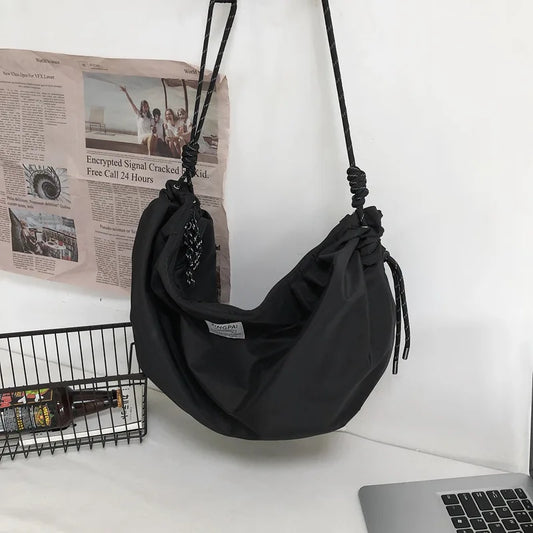 Nylon Crossbody Bag Large Capacity Travel Shoulder Backpack