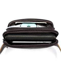 Men Leather Waist Bag Chest Shoulder Cross Body Top Cowhide Hip Bum Fanny Pack