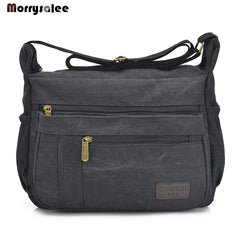 Canvas Shoulder Handbag for Men and Women, Large Single Compartment