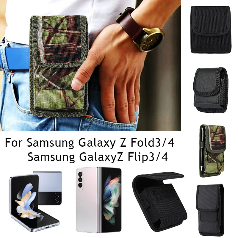 Men Belt Bag Flip Case Phone Pouch Waist Bag Oxford Cloth Pouch