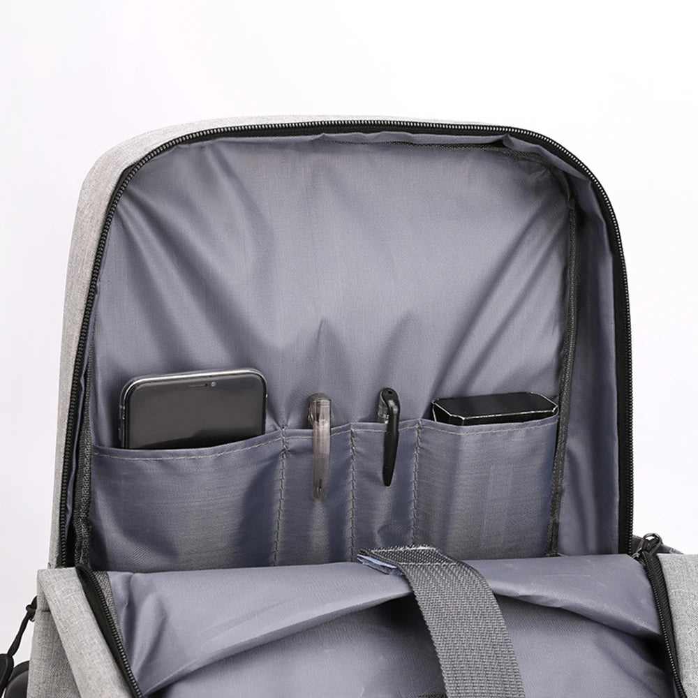 Men Business Backpack USB Charging Traveling Backpack Large Capacity Laptop Bag