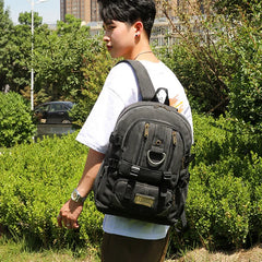 Men Canvas Backpack Anti Theft Laptop Bags Large Capacity School Bag Boys