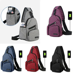 Men Canvas Sling Bag Crossbody Messenger Shoulder Travel Sports School Bag