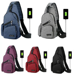 Men Canvas Sling Bag Crossbody Messenger Shoulder Travel Sports School Bag