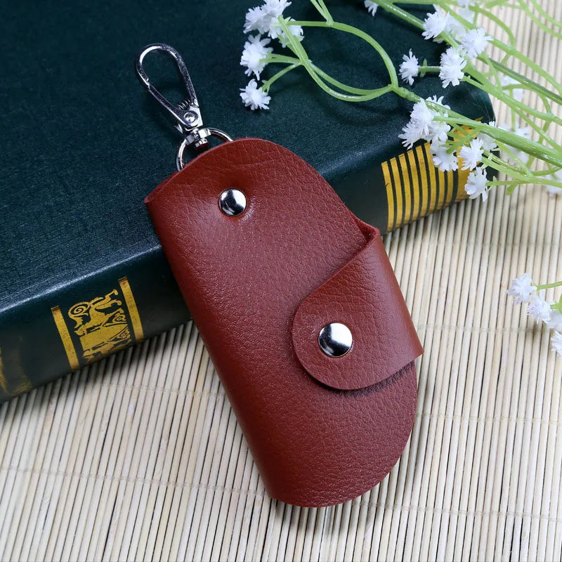 Car Key Case Holder PU Leather Keys Chain Wallet Organizer Bag