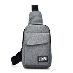 Men Casual Chest Pack With Earphone Hole Shoulder Bag Travel Male Messenger Bag
