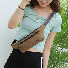 Men Casual Fanny Waist Pack Canvas Hip Bum Military