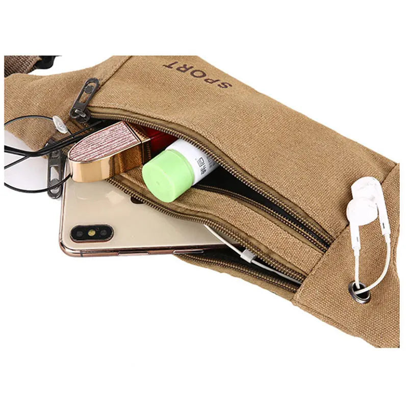 Men Casual Fanny Waist Pack Canvas Hip Bum Bag Pouch