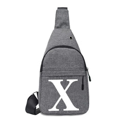 Men 26 Letters Print Chest pack Shoulder Crossbody Bag