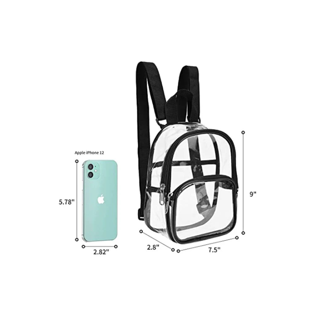 Men Clear Backpack Casual Outdoor PVC Rucksack Schoolbag