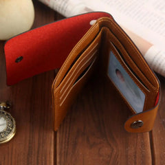 Men Compact Bifold Leather Wallet Faux