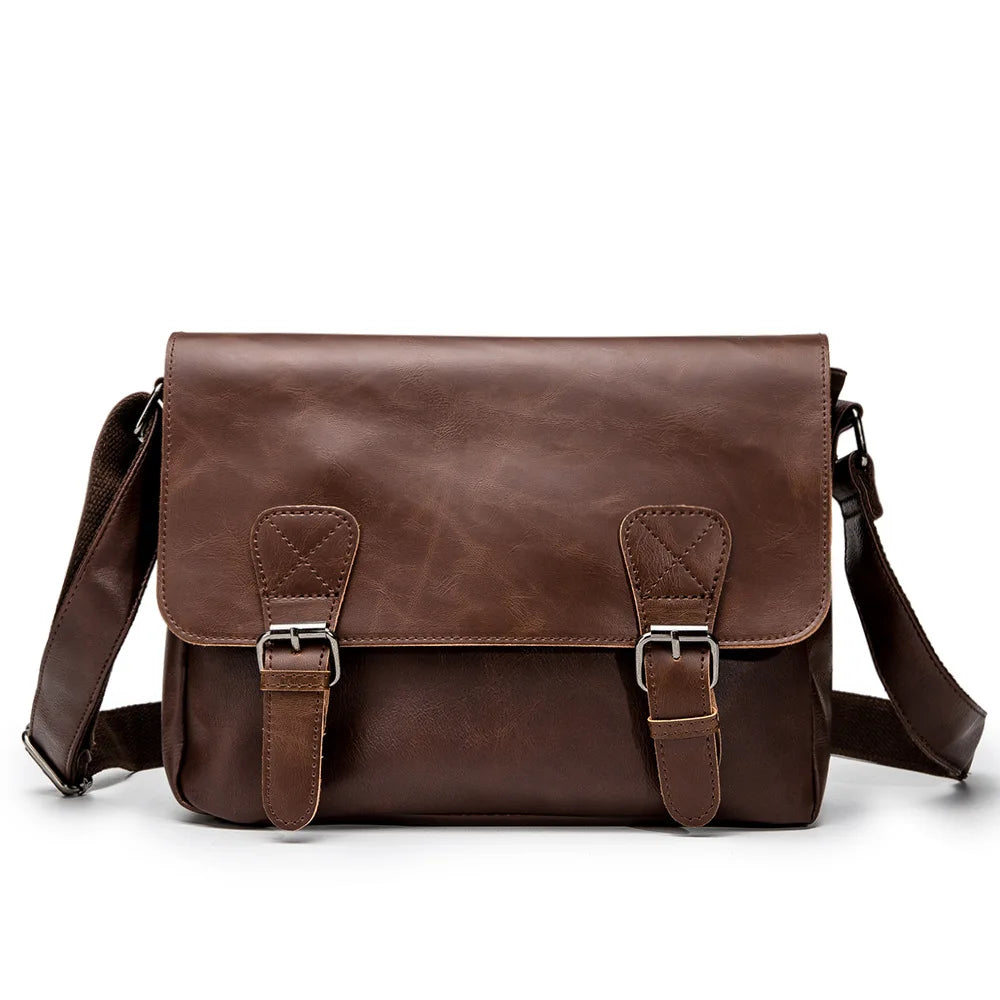 Vintage Large Capacity PU Leather Messenger Tote