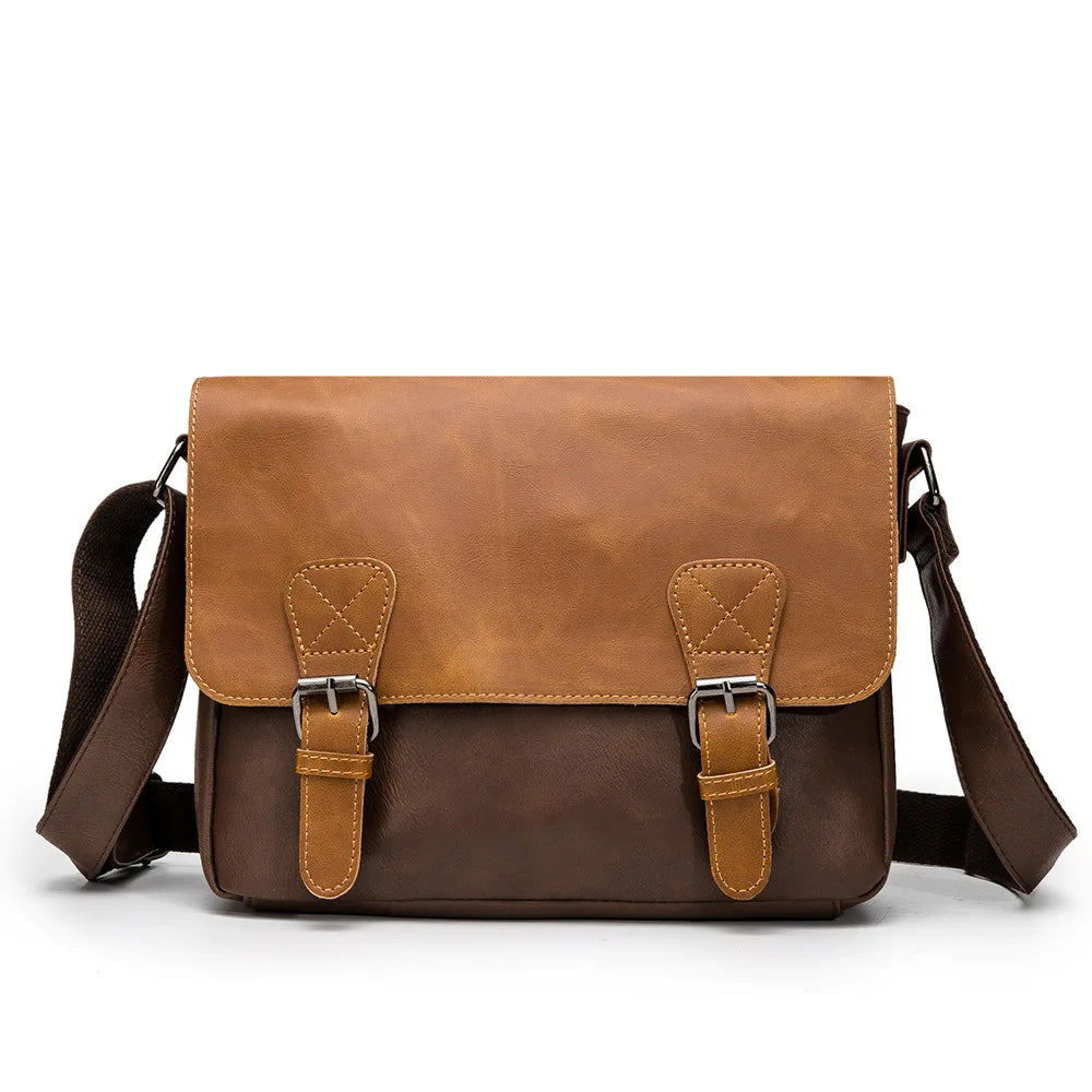 Vintage Large Capacity PU Leather Messenger Tote