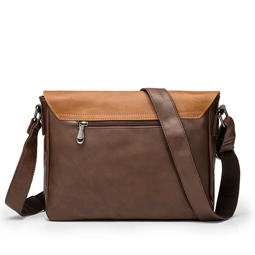 Vintage Large Capacity PU Leather Messenger Tote