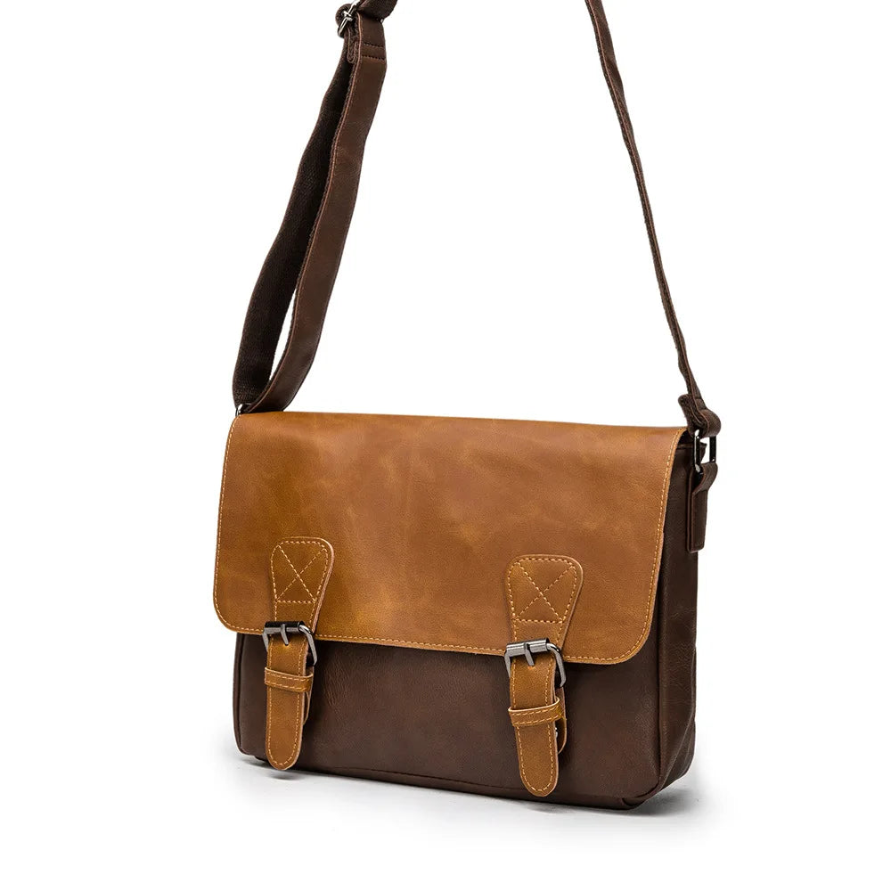 Vintage Large Capacity PU Leather Messenger Tote