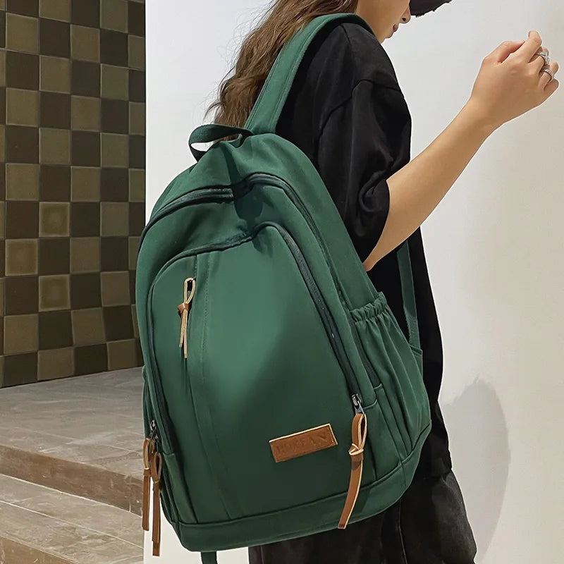 Nylon College Backpack Student School Bag Laptop Travel Backpack