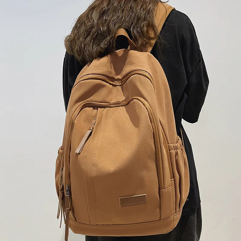 Nylon College Backpack Student School Bag Laptop Travel Backpack