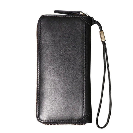 Men Leather Clutch Bag Large Capacity Male Wallets Cell Phone Pocket