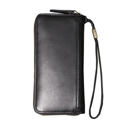 Men Leather Clutch Bag Large Capacity Male Wallets Cell Phone Pocket