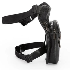 Men Leather Drop Leg Bag Military Motorcycle Multi-Purpose Messenger