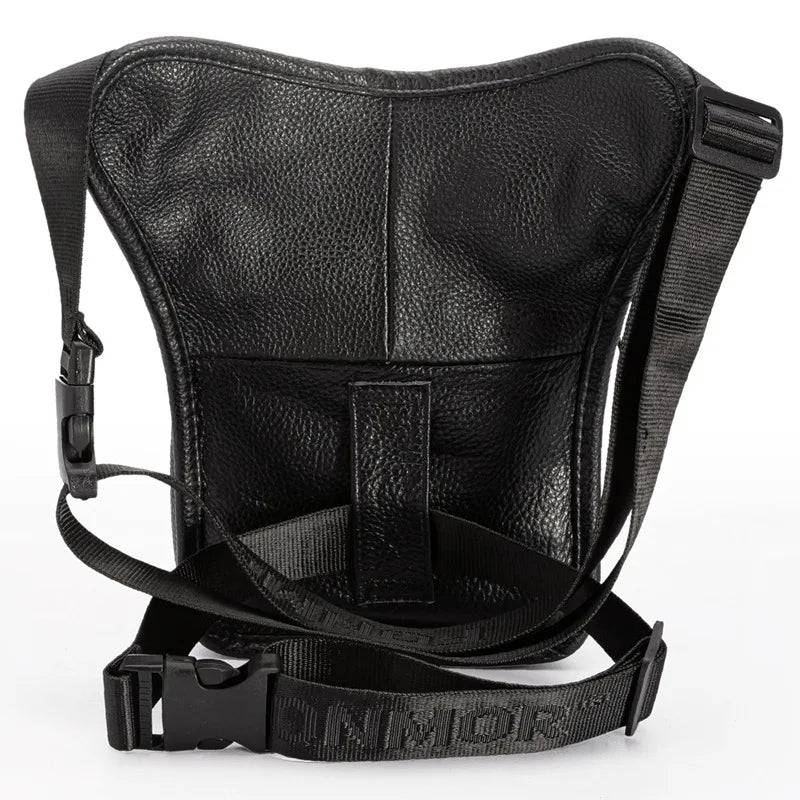 Men Leather Drop Leg Bag Military Motorcycle Multi-Purpose Messenger