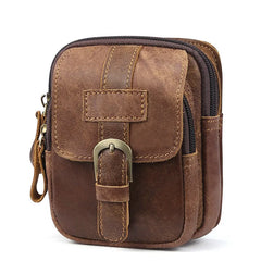 Men Leather Fanny Waist Bag Cell Phone Pocket Belt Bum Pouch Pack