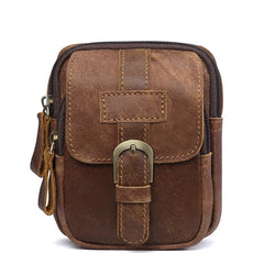 Men Leather Fanny Waist Bag Cell Phone Pocket Belt Bum Pouch Pack