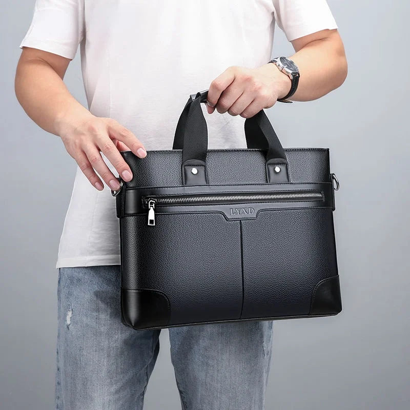 Men Leather Handbags Casual Laptop Bags Male Business Travel Messenger Bags