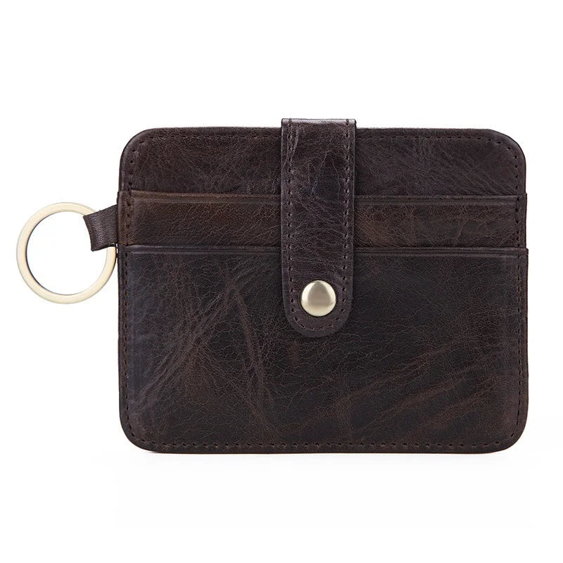 Men Leather Slim Wallet Small Purse Mini Money Bag Thin Portomonee Carteras