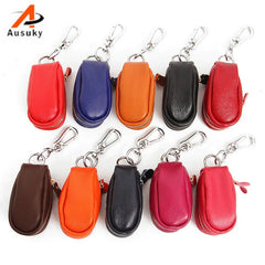 Vintage Leather Key Wallet Key Holder Zipper Key Case Bag
