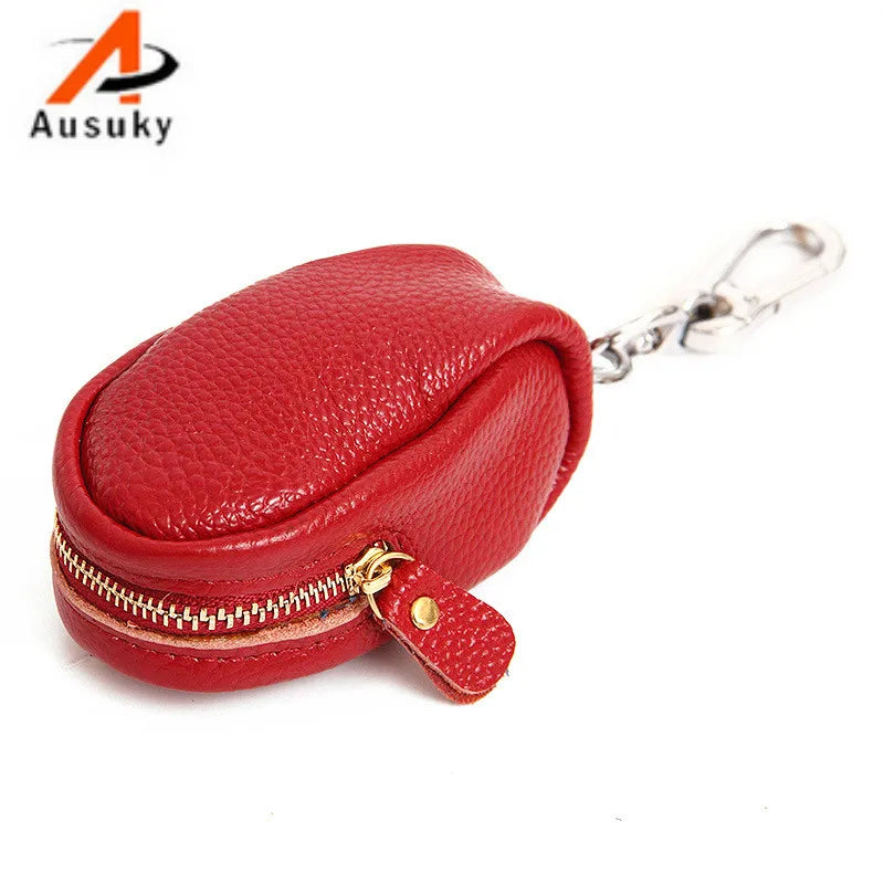 Vintage Leather Key Wallet Key Holder Zipper Key Case Bag