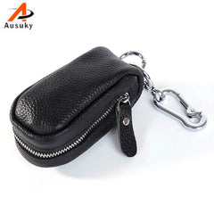 Vintage Leather Key Wallet Key Holder Zipper Key Case Bag