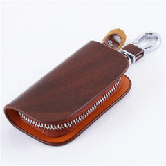 Leather Key Holder Wallet Zipper Key Case Bag