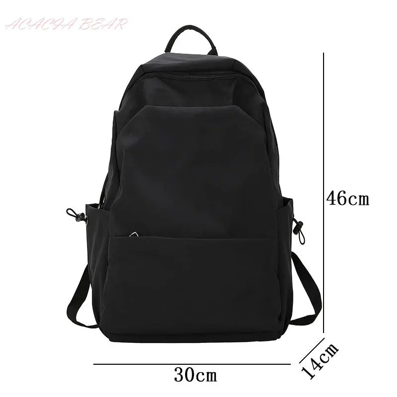 Large Capacity Backpack Solid School Bag Unisex Travel Rucksack Mochila