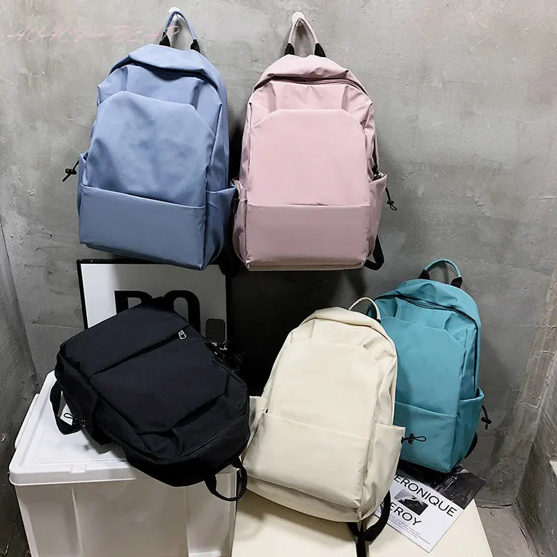 Large Capacity Backpack Solid School Bag Unisex Travel Rucksack Mochila